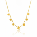 Golden Sunflower Pendant Necklace Chain-Seller- 18K Gold Plated Anti-Tarnish Minimalistic Demifine Jewelry by Chrystic Jewels