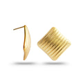 Golden Ripple Textured Stud Earrings