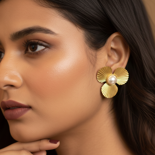 The Sunburst Pearl Earrings