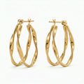 Double-Layered Twisted Helix Hoops Earrings