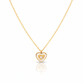 White Halo Heart Necklace