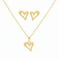 Triple Heart Pendant Set