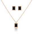 Black Geometry Pendant Set