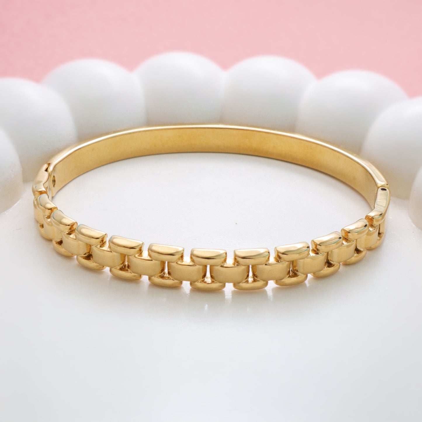 Sculpted Watchstyle Cuff Bracelet