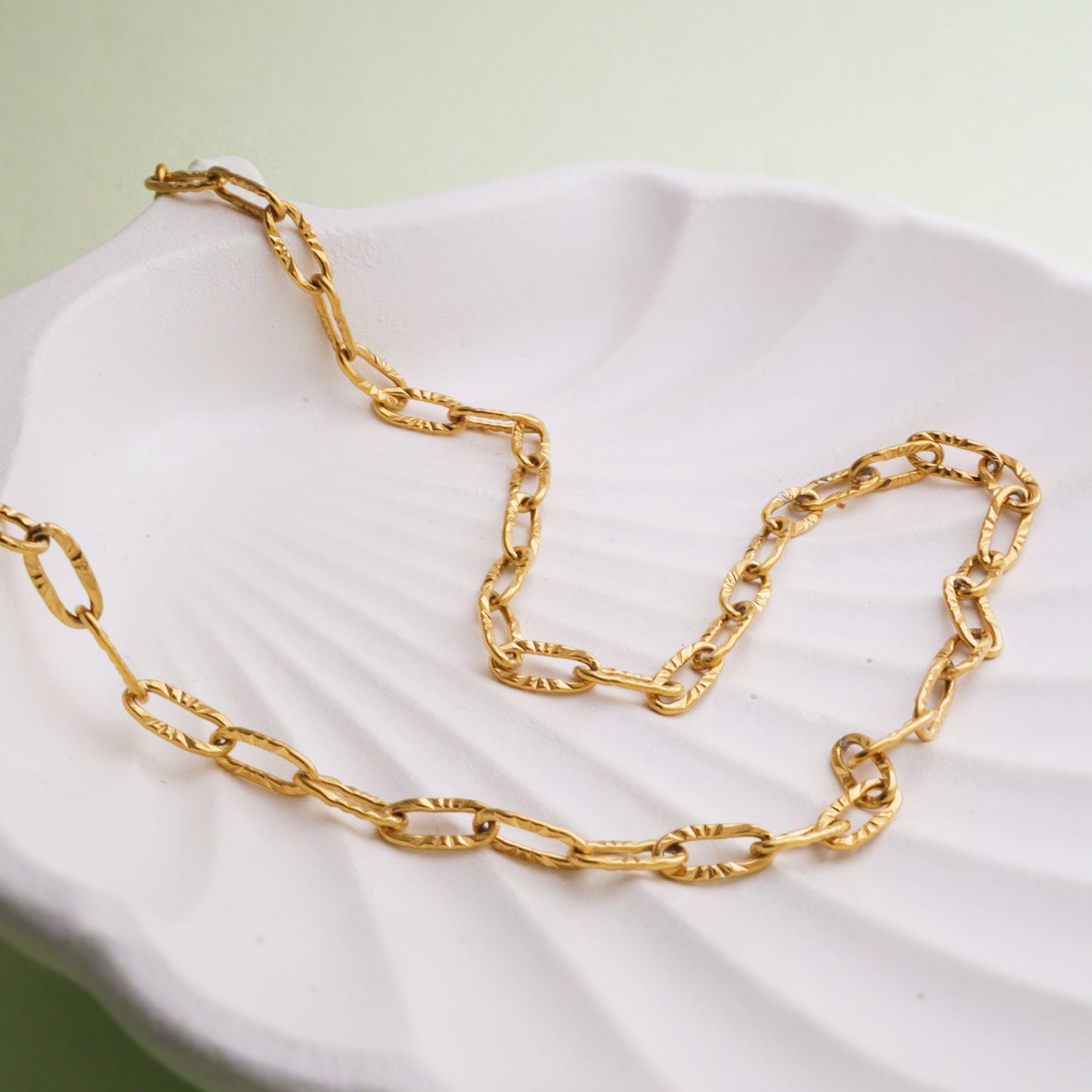 The Starlight Etched Link Necklace-Seller- 18K Gold Plated Anti-Tarnish Minimalistic Demifine Jewelry by Chrystic Jewels