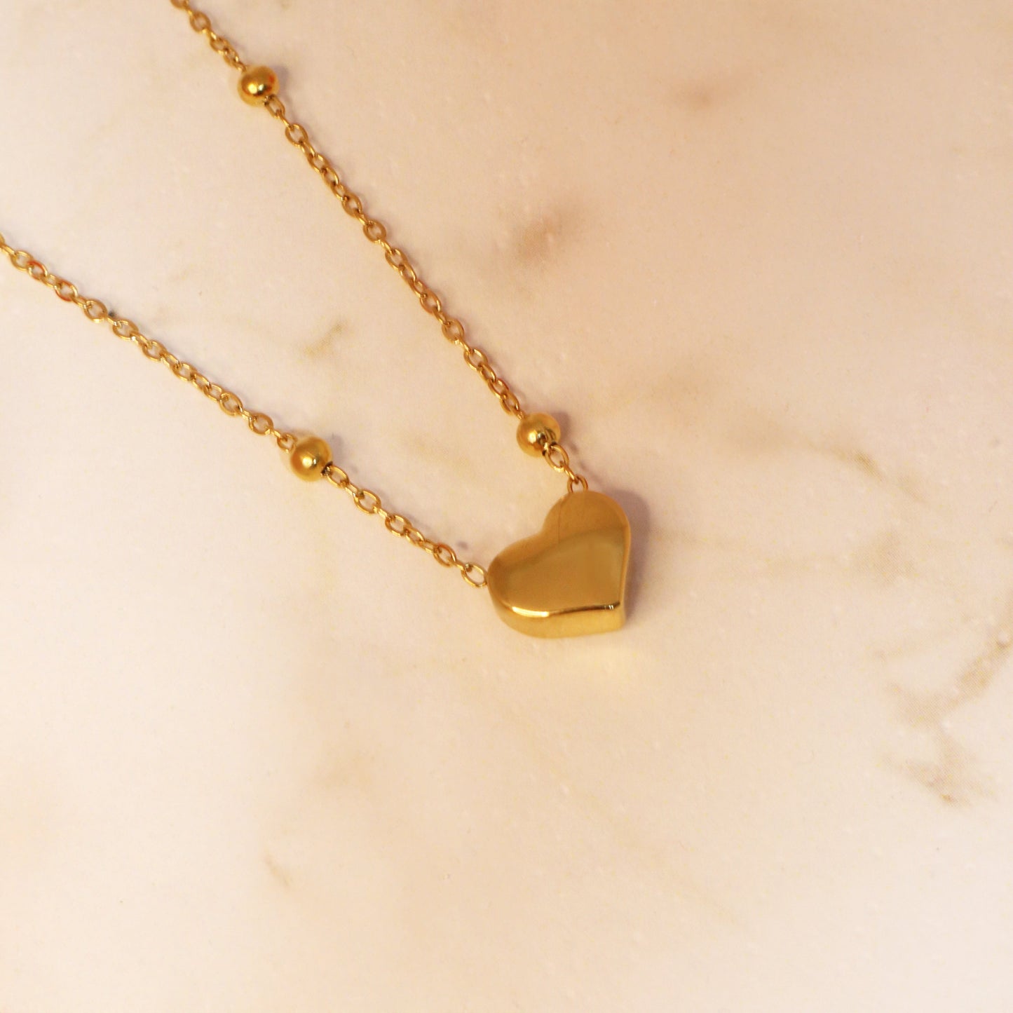 Loveline Heart Necklace-Seller- 18K Gold Plated Anti-Tarnish Minimalistic Demifine Jewelry by Chrystic Jewels
