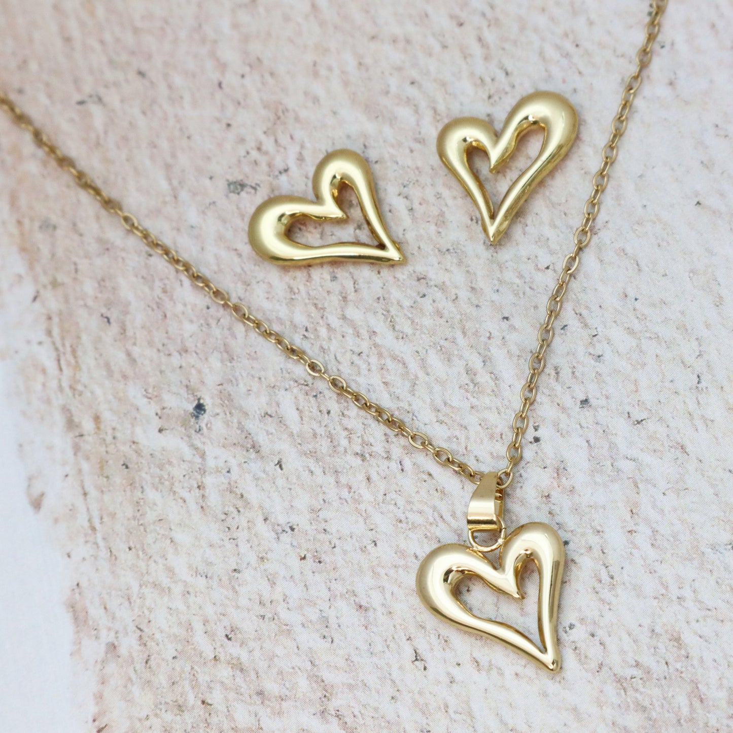 Triple Heart Pendant Set