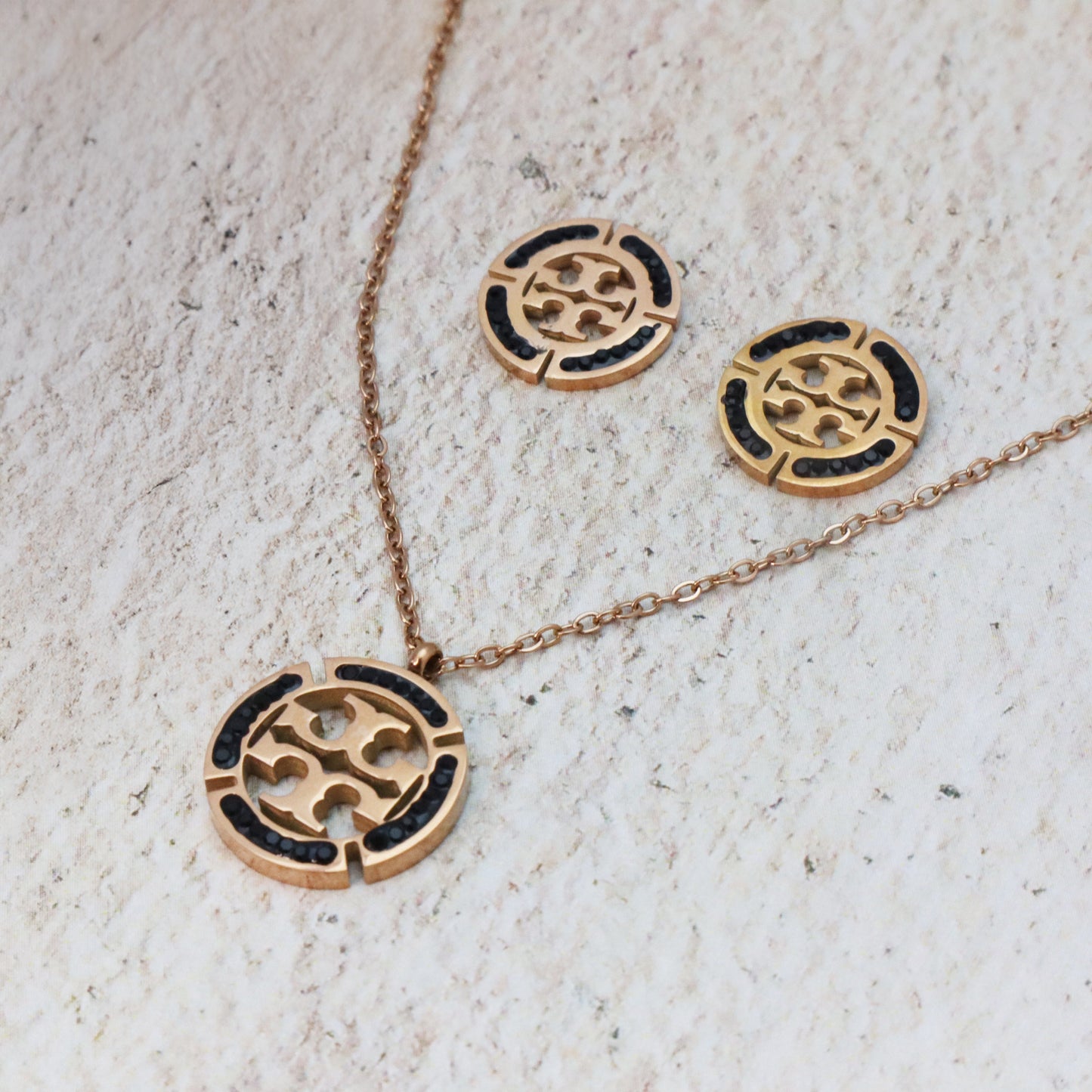 Cosmic Charm Round Pendant Set-Seller- 18K Gold Plated Anti-Tarnish Minimalistic Demifine Jewelry by Chrystic Jewels
