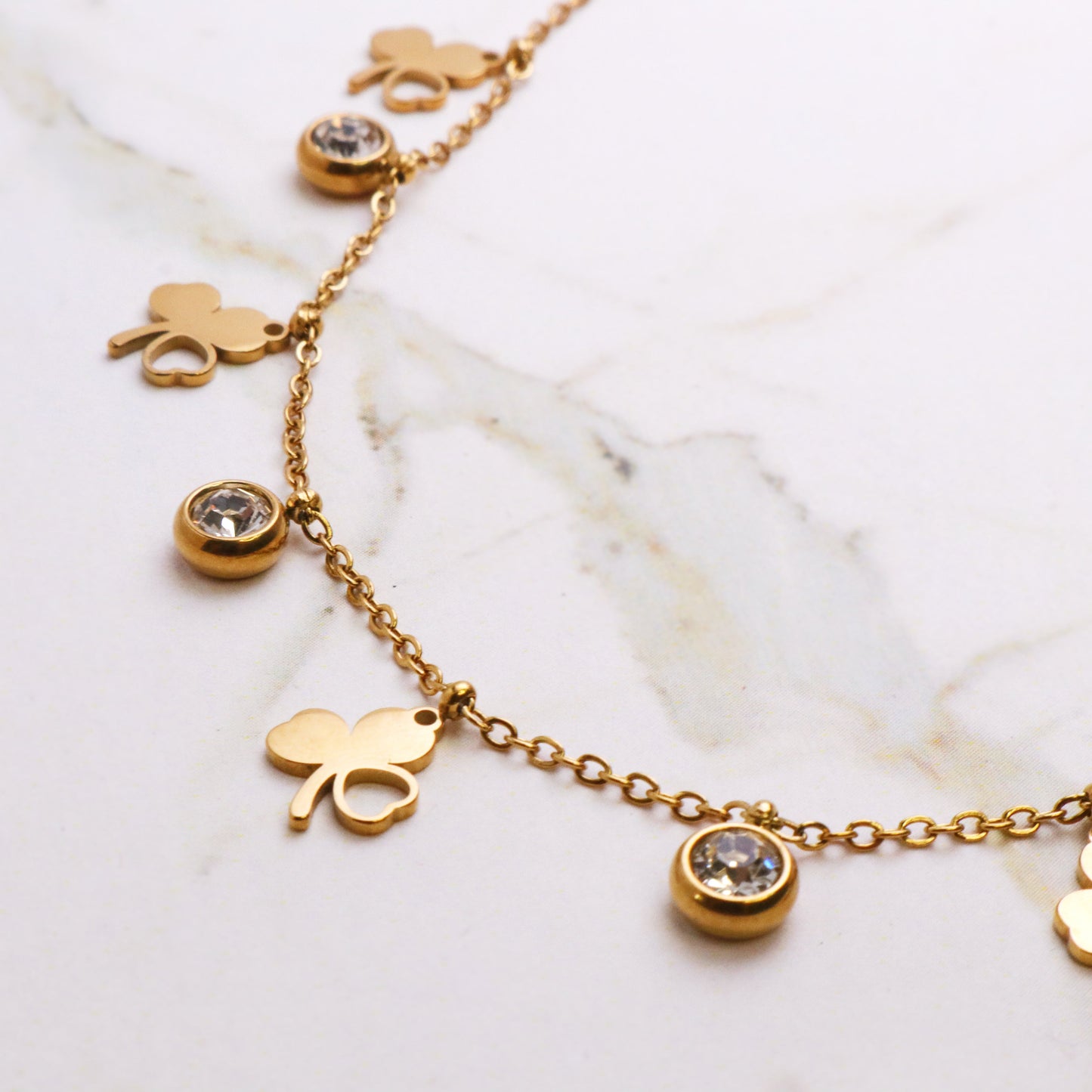 Leaf Stone Charm Necklace