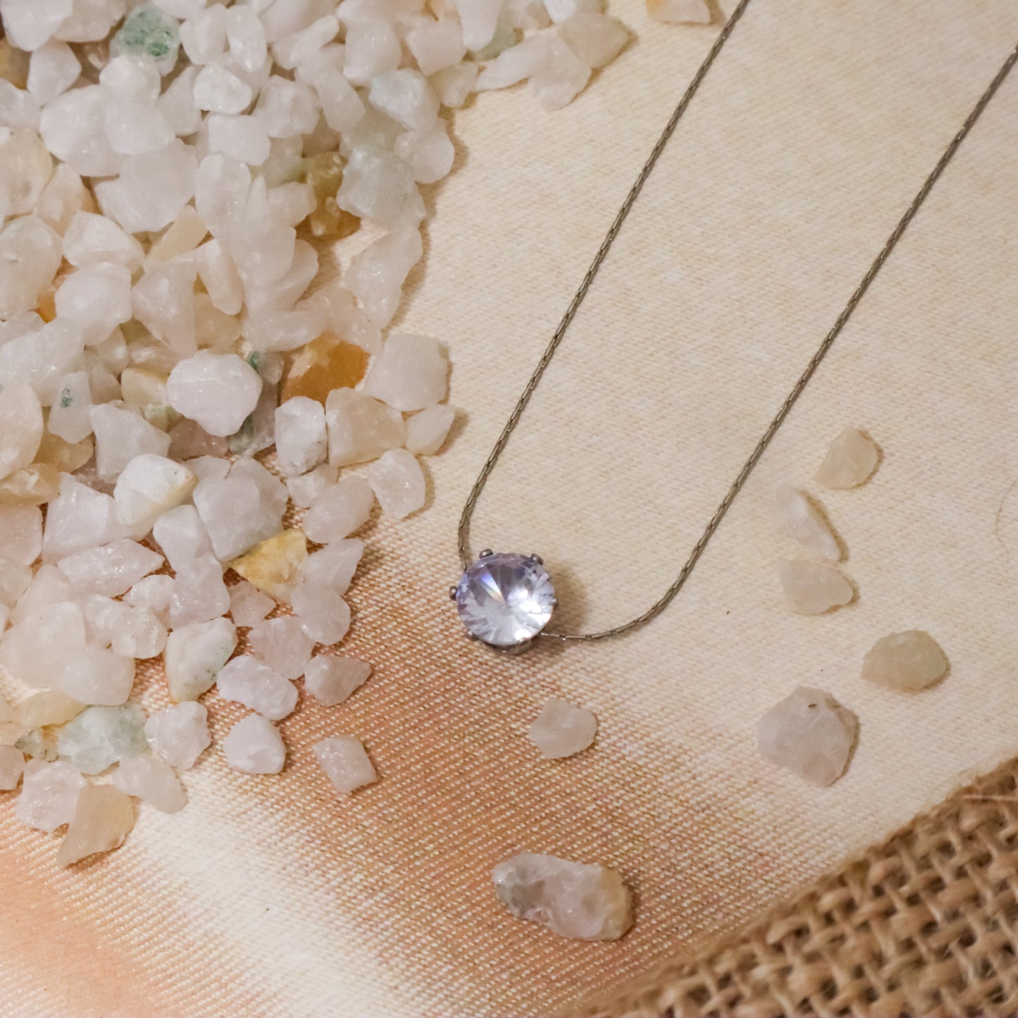 Solitaire Necklace-Seller- 18K Gold Plated Anti-Tarnish Minimalistic Demifine Jewelry by Chrystic Jewels