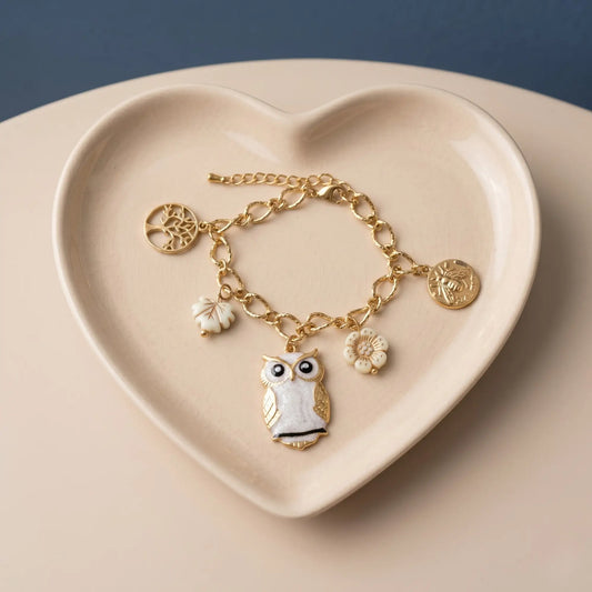 Owl & Bee Motif Link Bracelet Chain