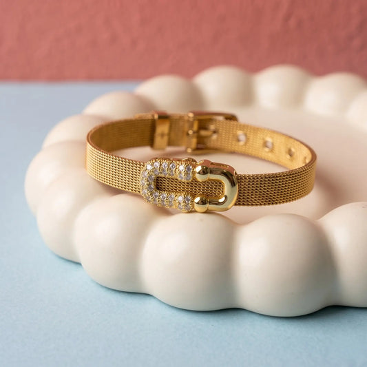 Horse Shoe Clasp Watch Style Bracelet