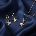 Starfish Hoop Pendant Set Combo