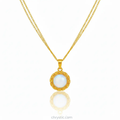 Solara Duo Moon Stone Pendant Chain-Seller- 18K Gold Plated Anti-Tarnish Minimalistic Demifine Jewelry by Chrystic Jewels