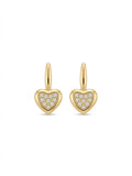 Pavé Heart Drop Earrings