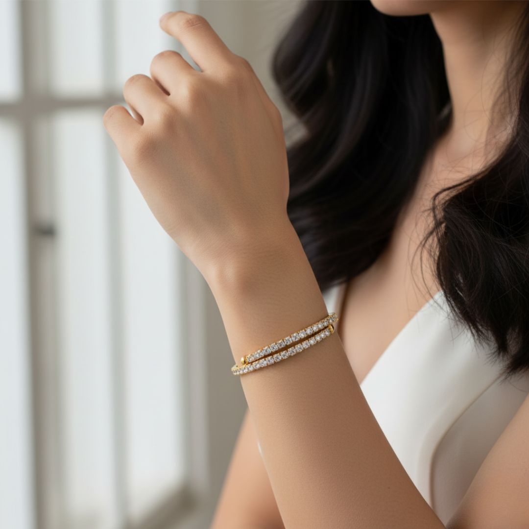 Twilight Sparkling Tennis Cuff Bracelet