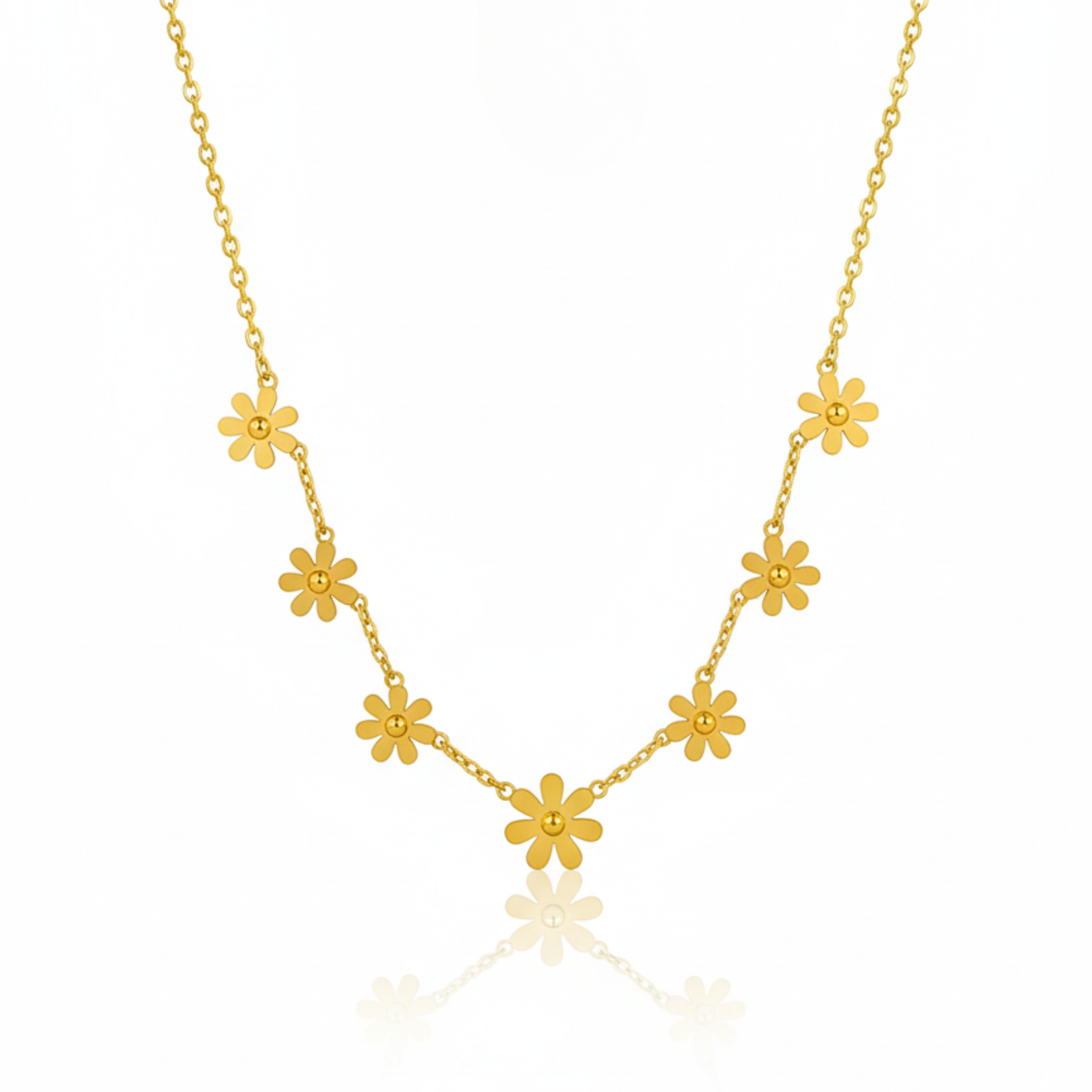 Golden Sunflower Pendant Necklace Chain-Seller- 18K Gold Plated Anti-Tarnish Minimalistic Demifine Jewelry by Chrystic Jewels