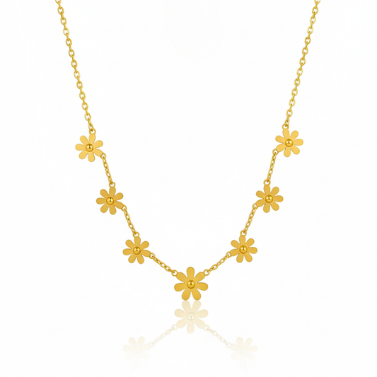 Golden Daisy Pendant Necklace Chain