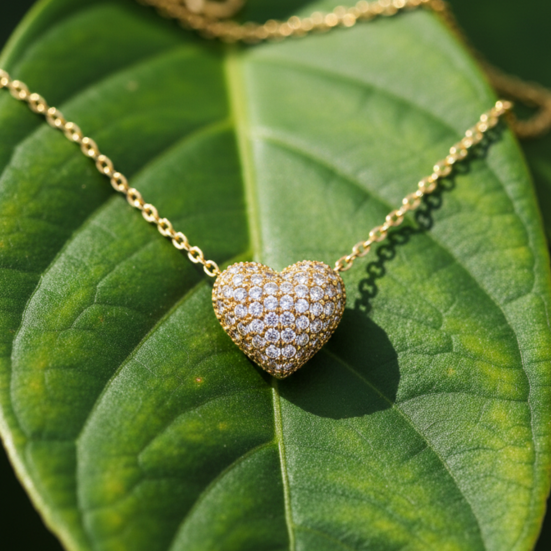 Stone Heart Coin Pendant-Seller- 18K Gold Plated Anti-Tarnish Minimalistic Demifine Jewelry by Chrystic Jewels