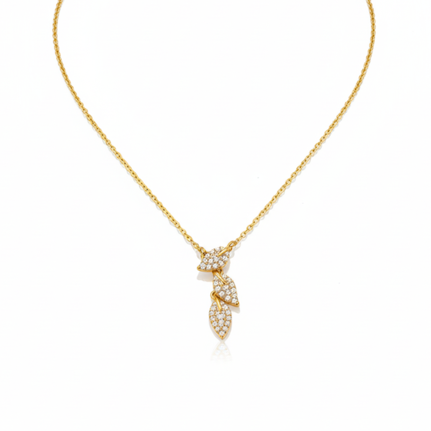 Dona Petal Pendant Chain-Seller- 18K Gold Plated Anti-Tarnish Minimalistic Demifine Jewelry by Chrystic Jewels