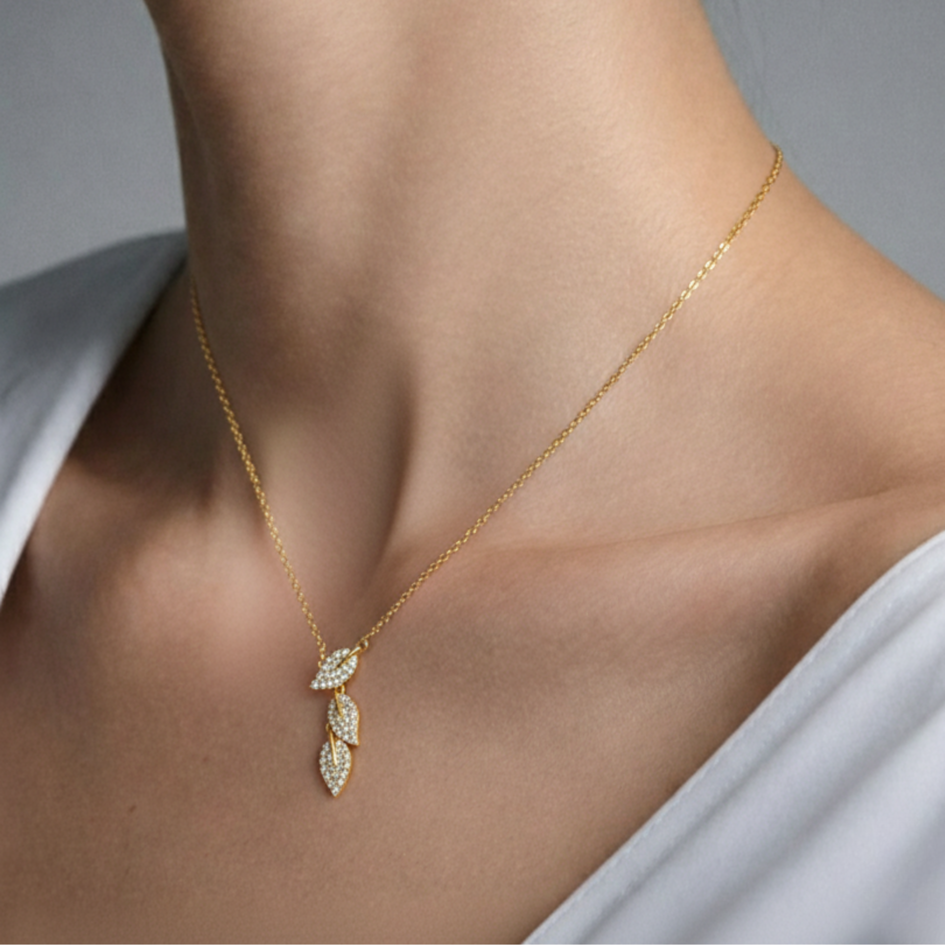 Dona Petal Pendant Chain-Seller- 18K Gold Plated Anti-Tarnish Minimalistic Demifine Jewelry by Chrystic Jewels