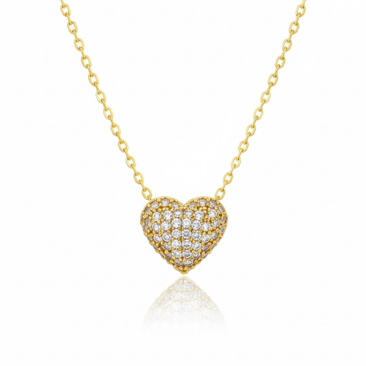 Stone Heart Coin Pendant-Seller- 18K Gold Plated Anti-Tarnish Minimalistic Demifine Jewelry by Chrystic Jewels