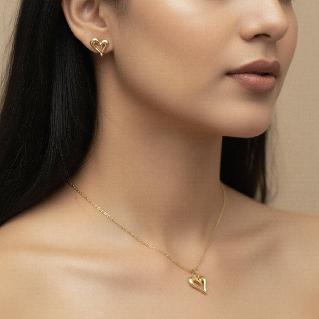 Triple Heart Pendant Set