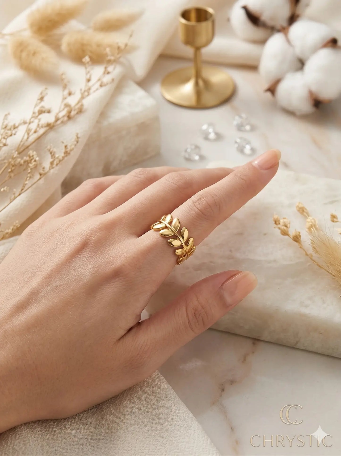 Artemis Olive Branch Ring