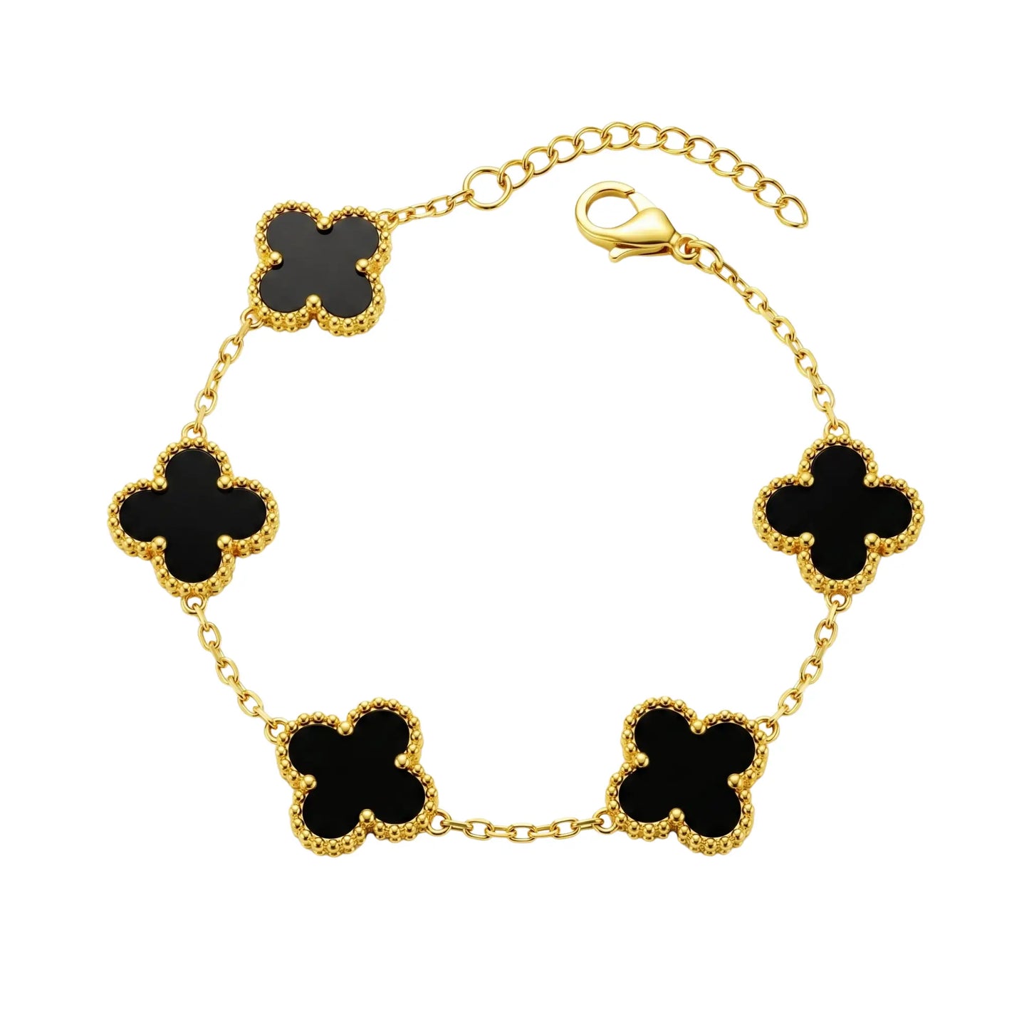 Black Multi Clover Bracelet Chain