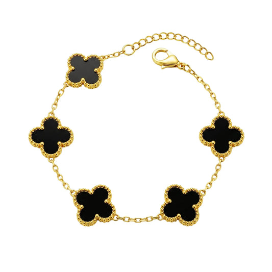 Black Multi Clover Bracelet Chain
