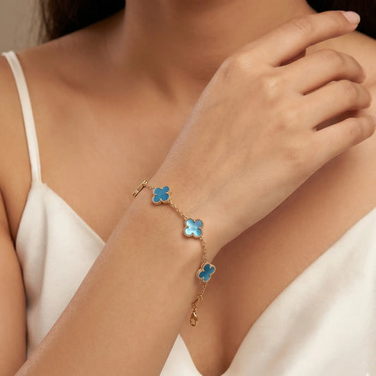 Blue Multi Clover Bracelet Chain