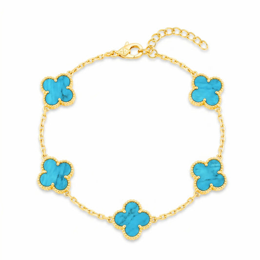 Blue Multi Clover Bracelet Chain