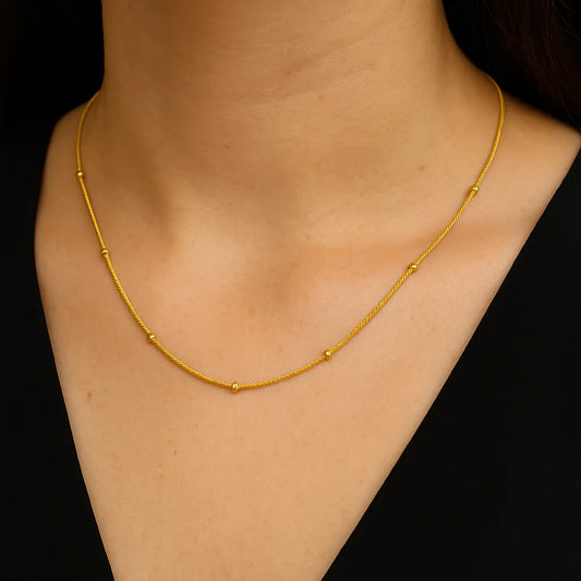 Sequential Beaded Stackable Chain Necklace