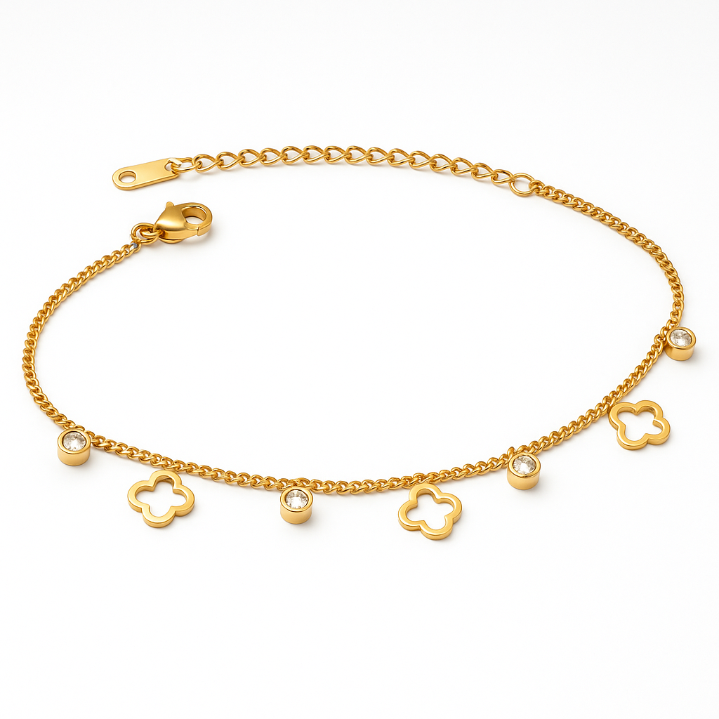 Glimmer & Clover Charm Bracelet Chain