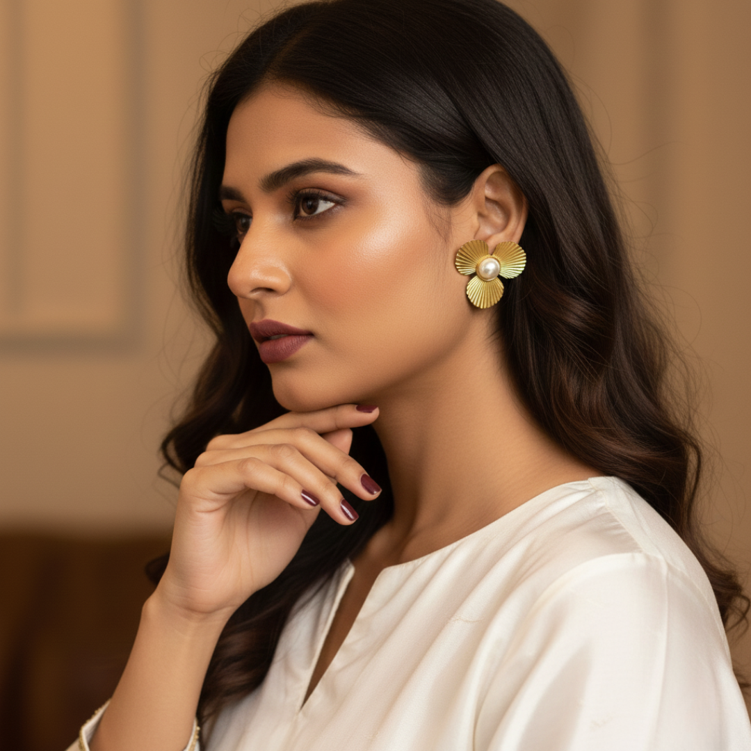 The Sunburst Pearl Earrings