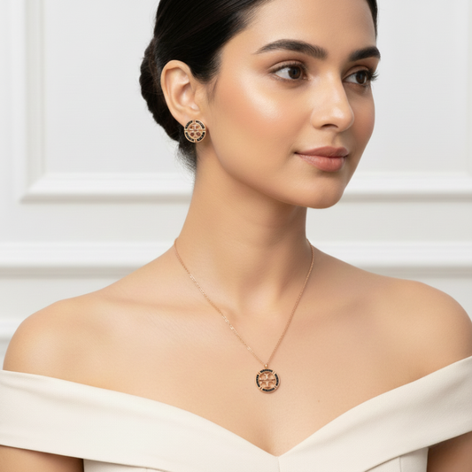 Cosmic Charm Round Pendant Set