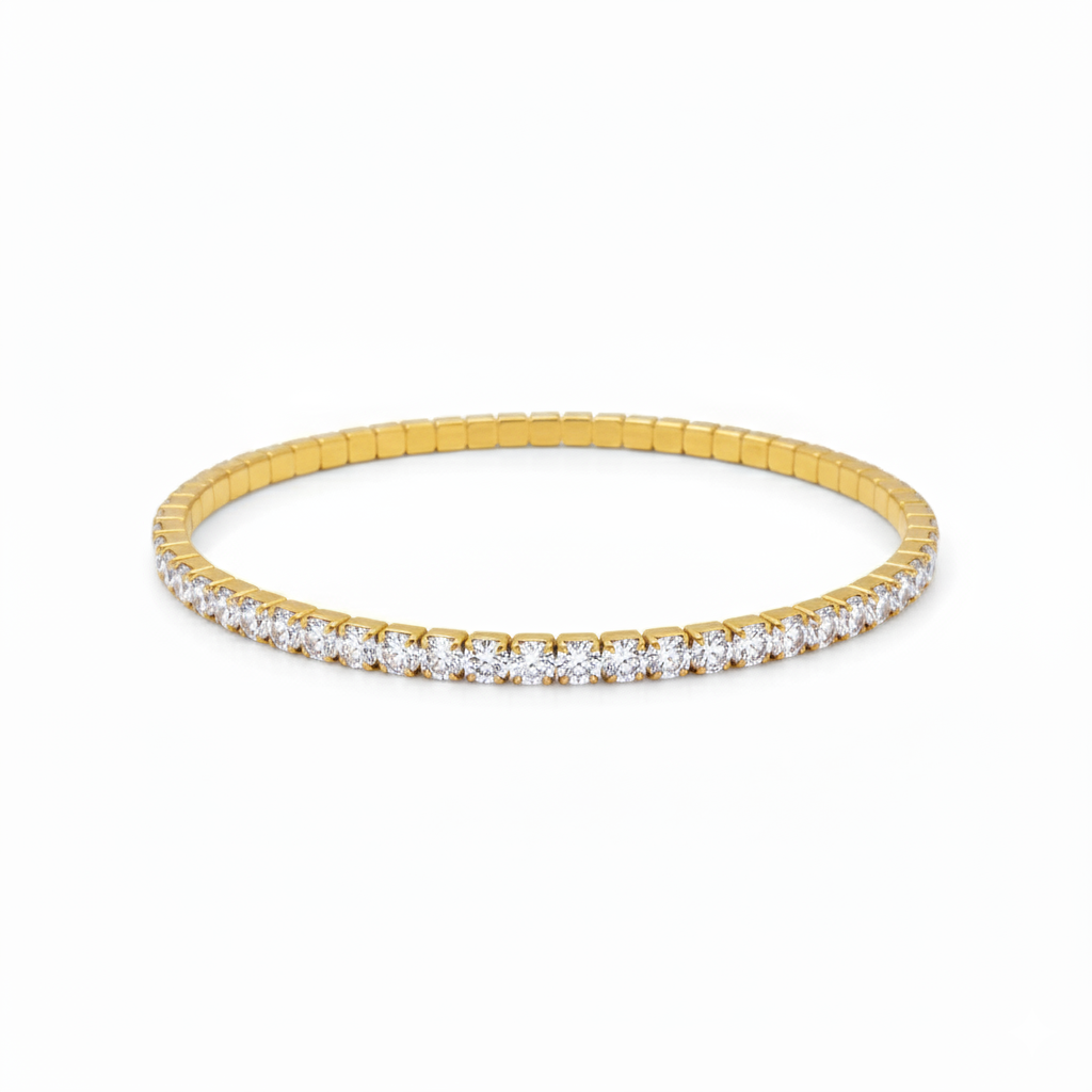 Twilight Sparkling Tennis Cuff Bracelet Single Layer