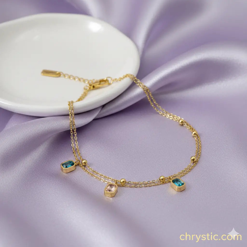 Samaira Duo Bracelet Chain-Seller- 18K Gold Plated Anti-Tarnish Minimalistic Demifine Jewelry by Chrystic Jewels
