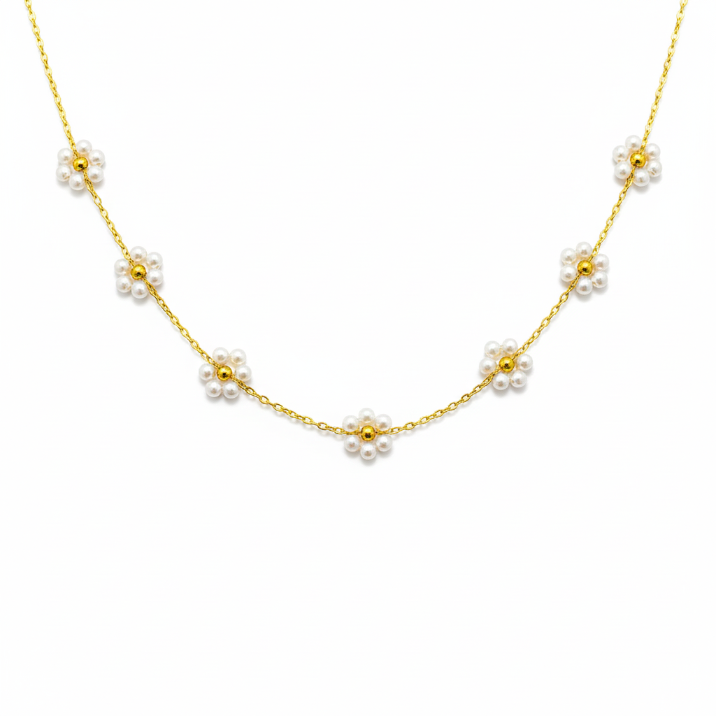 White Floral Necklace