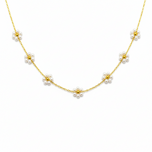 White Floral Necklace