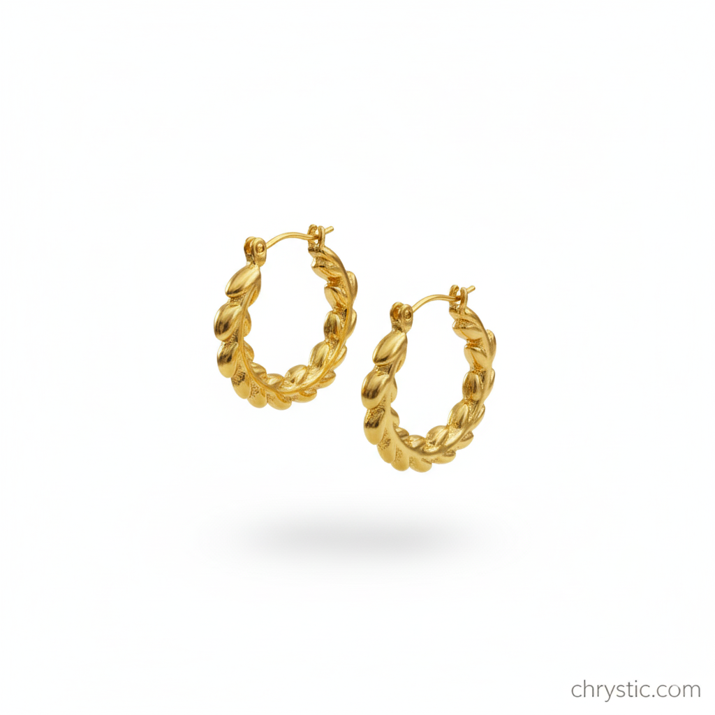 Zephyra Hoop Earrings-Seller- 18K Gold Plated Anti-Tarnish Minimalistic Demifine Jewelry by Chrystic Jewels
