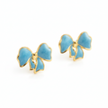 Blue Bow Earrings
