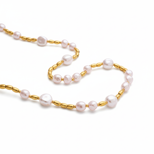 Modern Pearl Garland Necklace