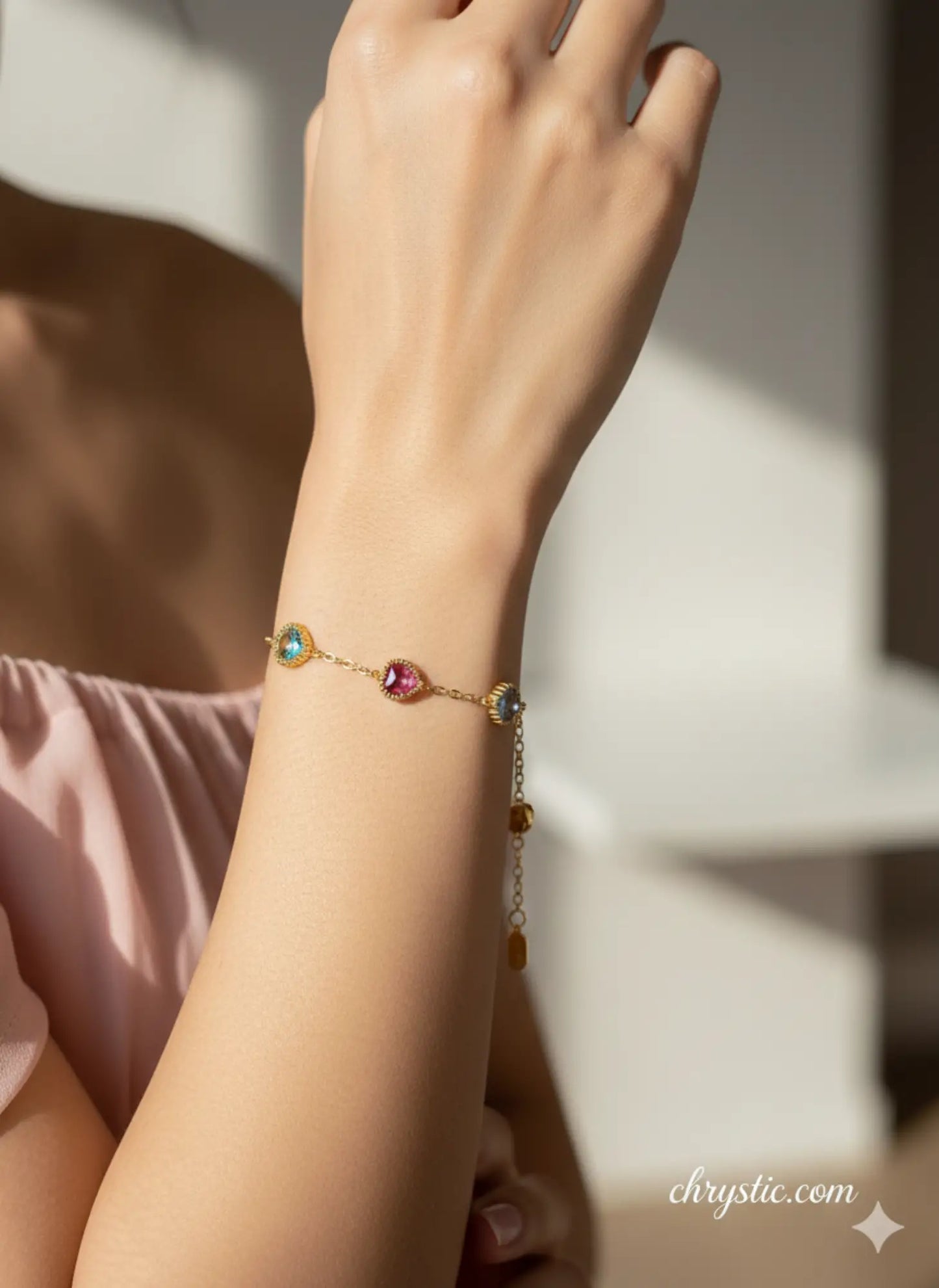 Amore Wrap Bracelet-Bracelets- 18K Gold Plated Anti-Tarnish Minimalistic Demifine Jewelry by Chrystic Jewels