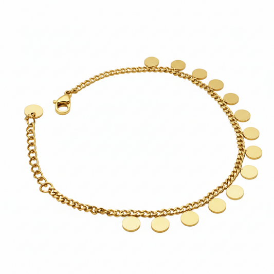 Golden Droplets Charm Bracelet Chain