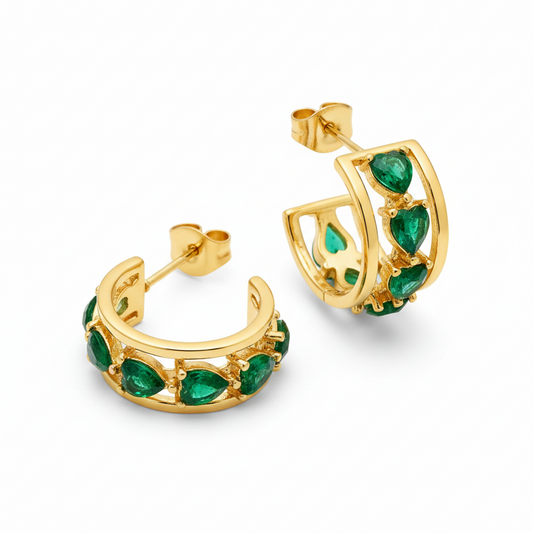 Green Glow Love Earrings