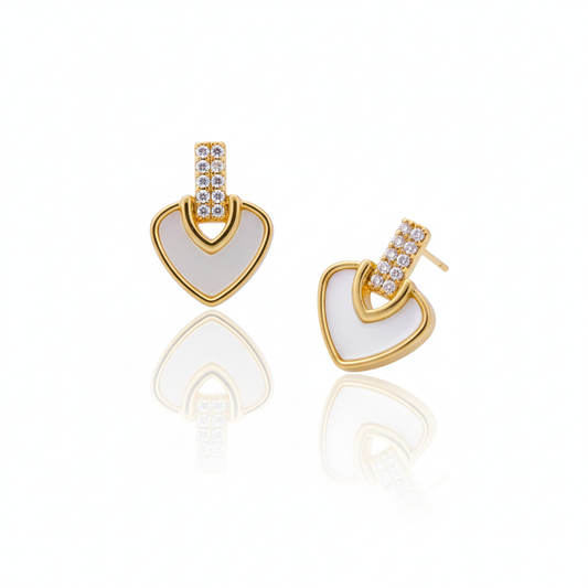 Amore Pavé Heart Studs Earrings