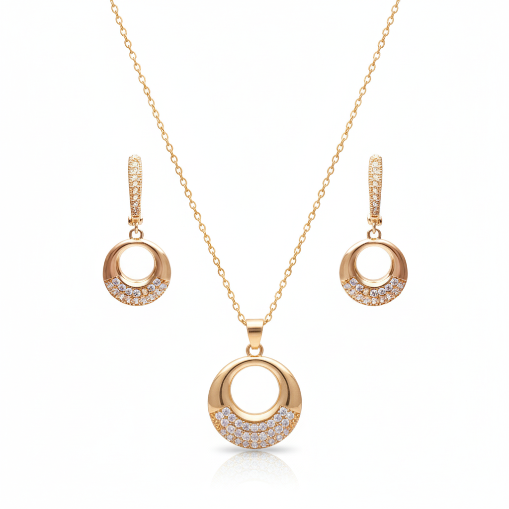 Shimmering Ring Pendant Set