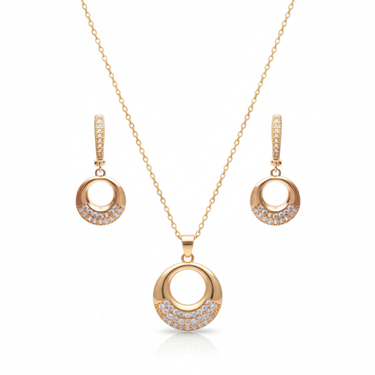 Shimmering Ring Pendant Set