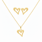 Triple Heart Pendant Set-Seller- 18K Gold Plated Anti-Tarnish Minimalistic Demifine Jewelry by Chrystic Jewels